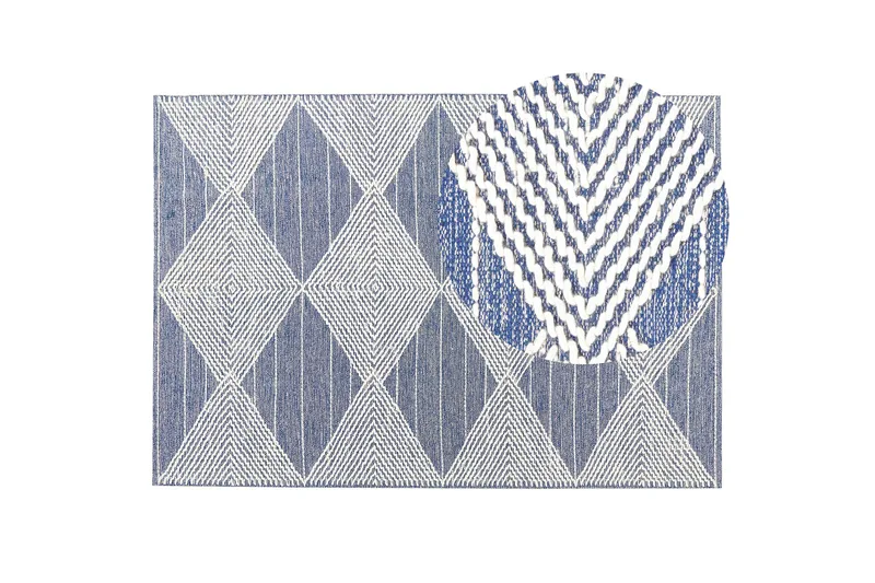 Datca Ullmatta 160x230 cm - Blå - Textil & mattor - Matta - Modern matta - Ullmatta