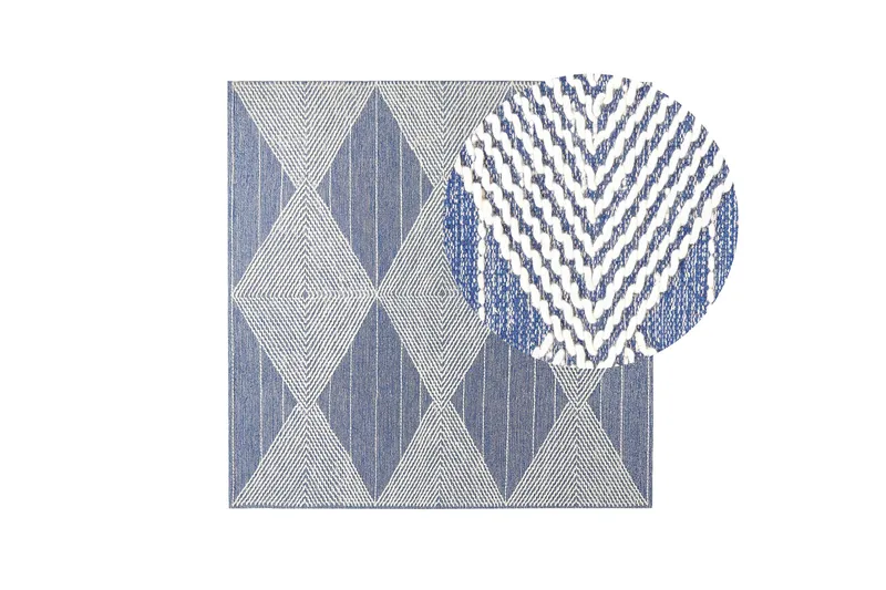 Datca Ullmatta 200x200 cm - Blå - Textil & mattor - Matta - Modern matta - Ullmatta