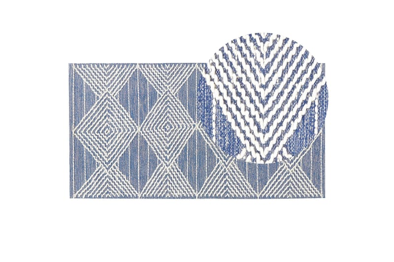 Datca Ullmatta 80x150 cm - Blå - Textil & mattor - Matta - Modern matta - Ullmatta