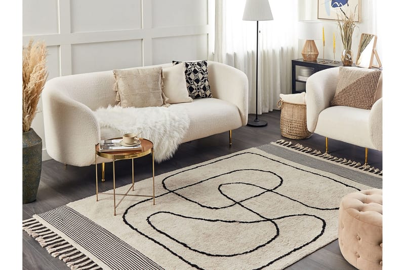 Dokuz Ryamatta 140x200 cm - Beige - Textil & mattor - Matta - Modern matta - Ryamatta