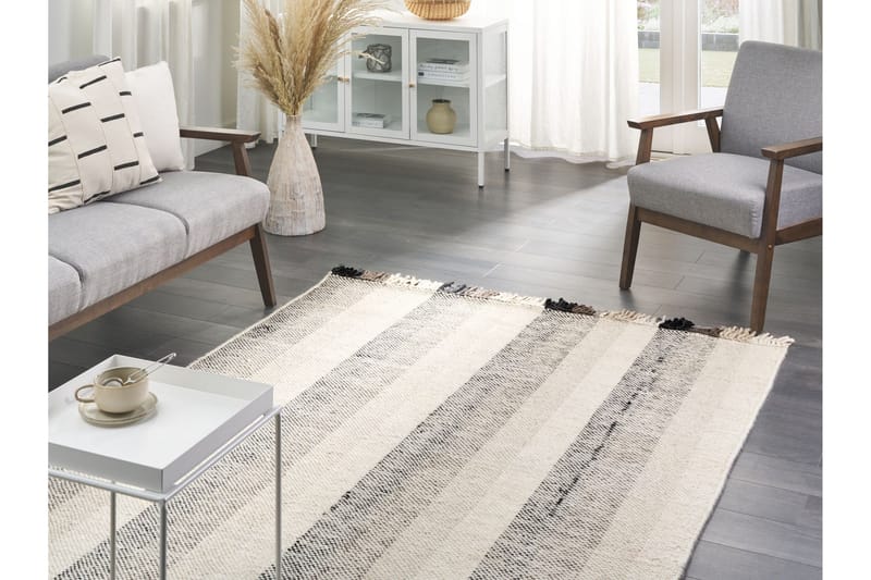 Emirler Ullmatta 140x200 cm - Svart/Vit - Textil & mattor - Matta - Modern matta - Ullmatta