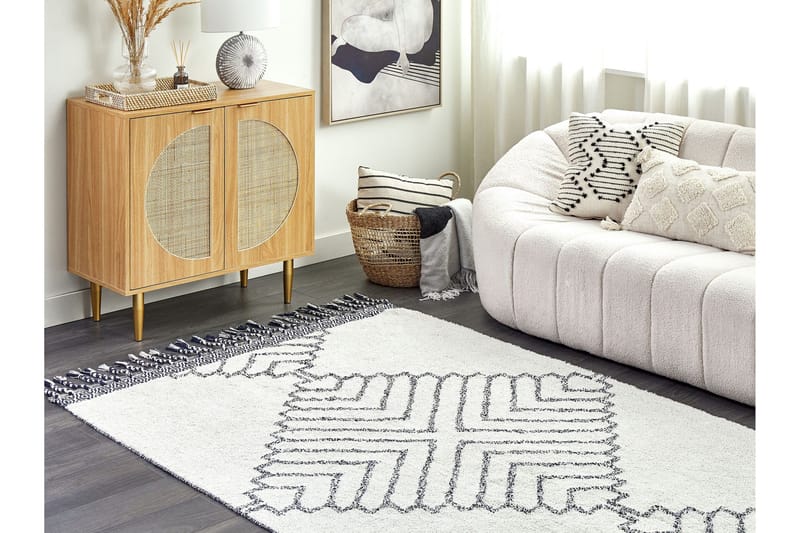 Eray Ryamatta 140x200 cm - Svart/Vit - Textil & mattor - Matta - Modern matta - Ryamatta