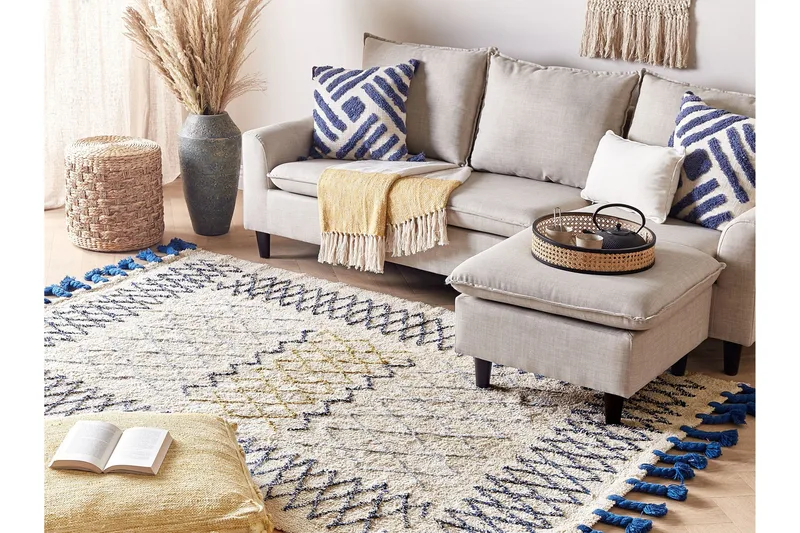 Erzincan Bomullsmatta 160x230 cm - Beige - Textil & mattor - Matta - Modern matta - Bomullsmatta