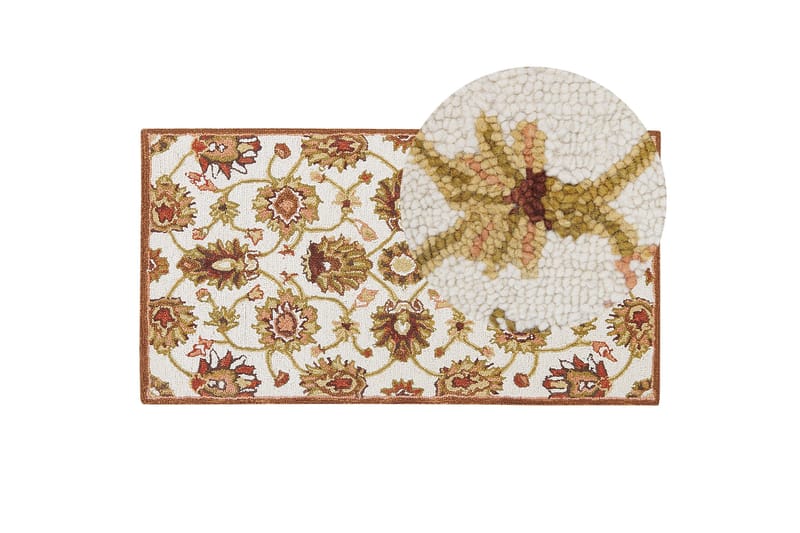 Ezine Ullmatta 80x150 cm Kvadratisk - Beige - Textil & mattor - Matta - Modern matta - Ullmatta