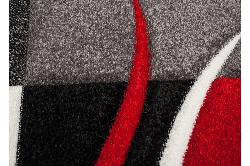 Friezematta London Patch Rund 200 - Röd - Friezematta - Wiltonmatta - Små mattor