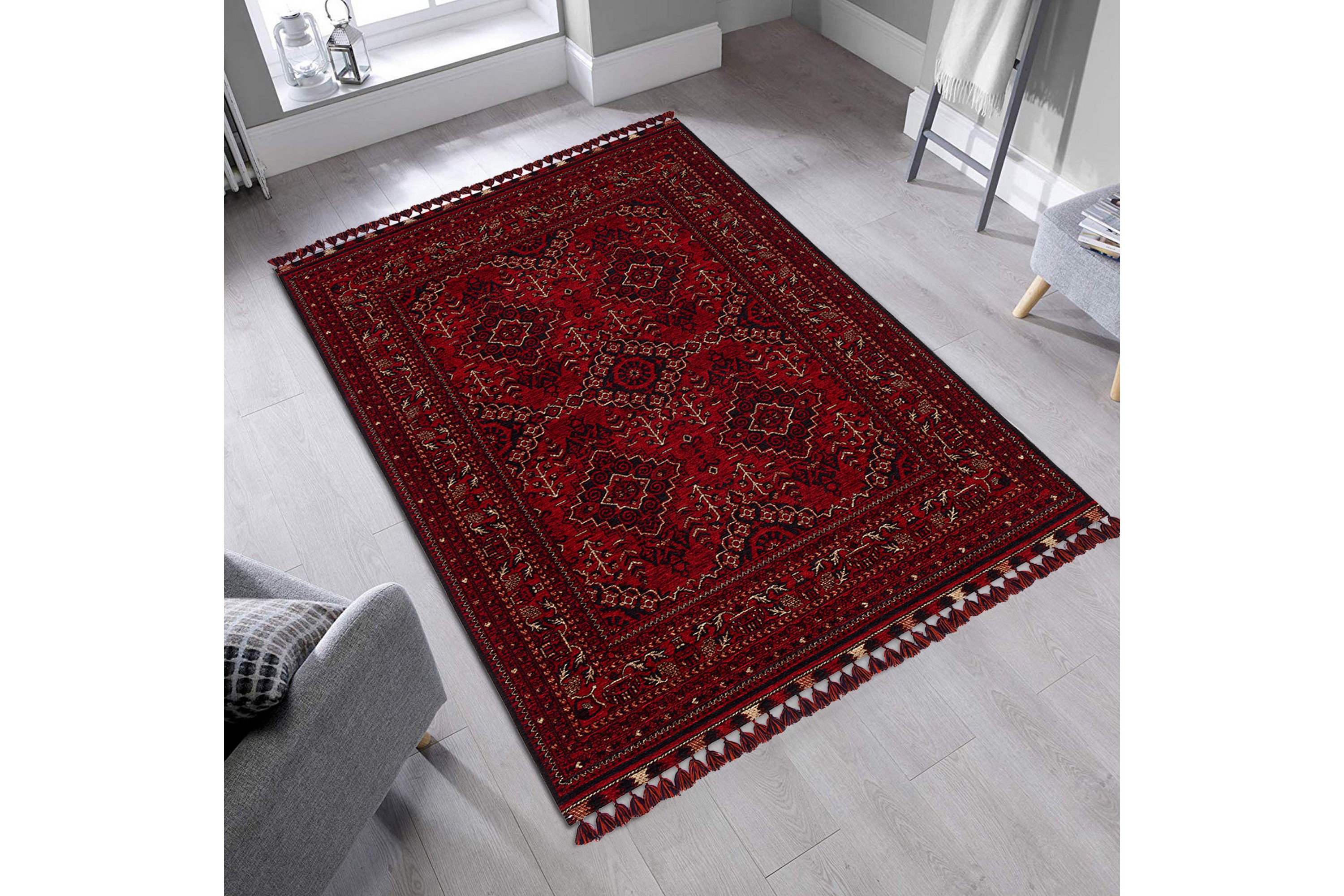 gångmatta noriyasu 80x150 cm rektangulär - röd