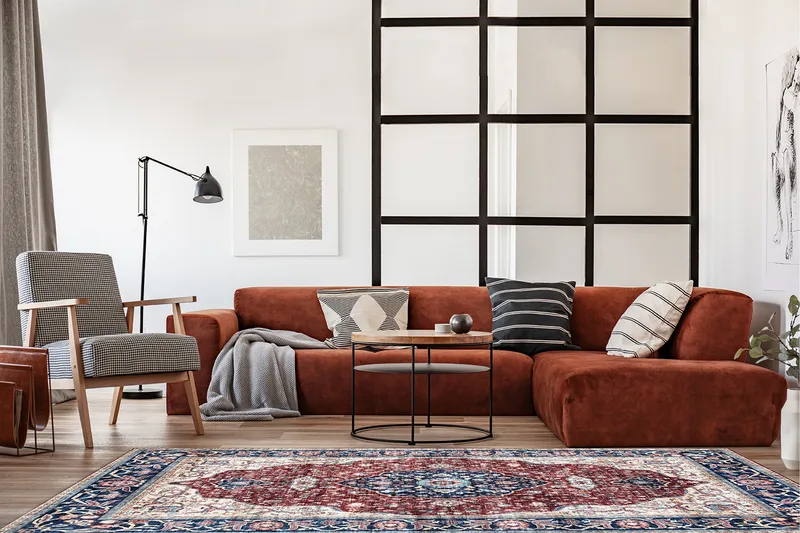 Tarfaya Friezematta 160x230 cm - Röd - Textil & mattor - Matta - Modern matta - Friezematta