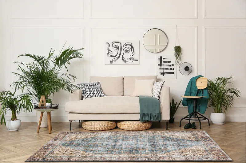 Tarfaya Friezematta 160x230 cm - Turkos - Textil & mattor - Matta - Modern matta - Friezematta