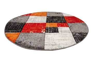 London Square Friezematta Rund 120 - Röd|Orange - Textil & mattor - Matta - Modern matta - Friezematta