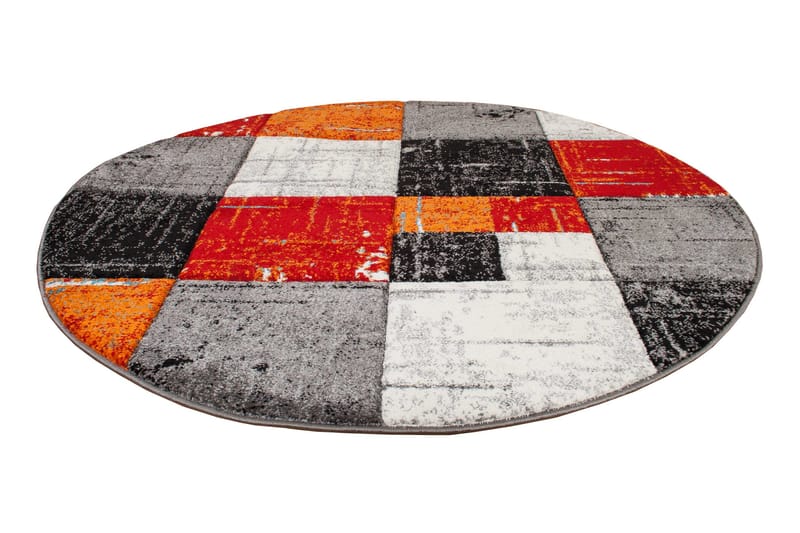 London Square Friezematta Rund 120 - Röd|Orange - Textil & mattor - Matta - Modern matta - Friezematta