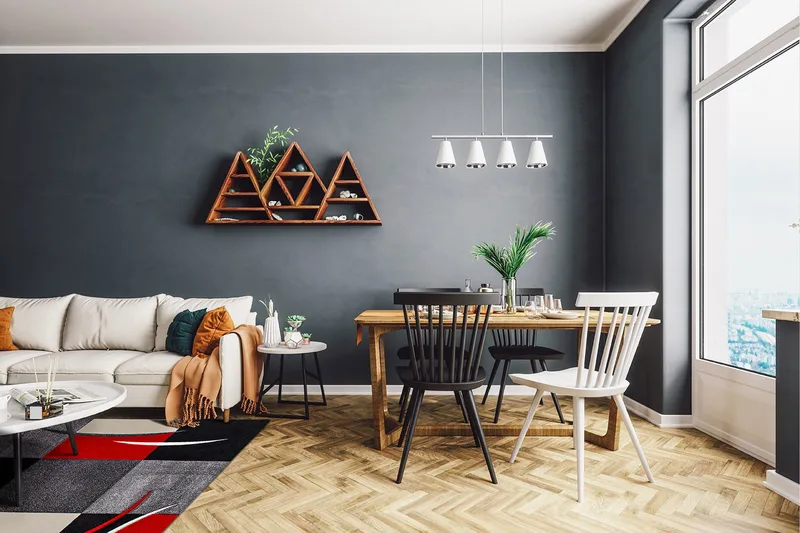 London Patch Friezematta 200x290 - Röd - Textil & mattor - Matta - Modern matta - Friezematta