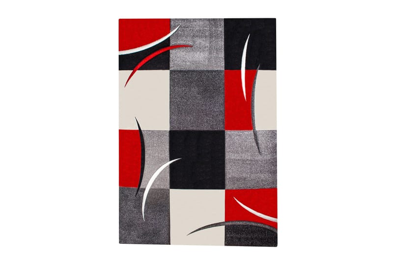 London Patch Friezematta 160x230 Rutig - Röd - Textil & mattor - Matta - Modern matta - Friezematta