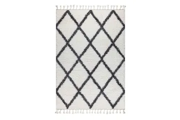 Nishiki Wiltonmatta 160x230 cm Rektangulär - Vit/Antracit - Textil & mattor - Matta - Modern matta - Friezematta