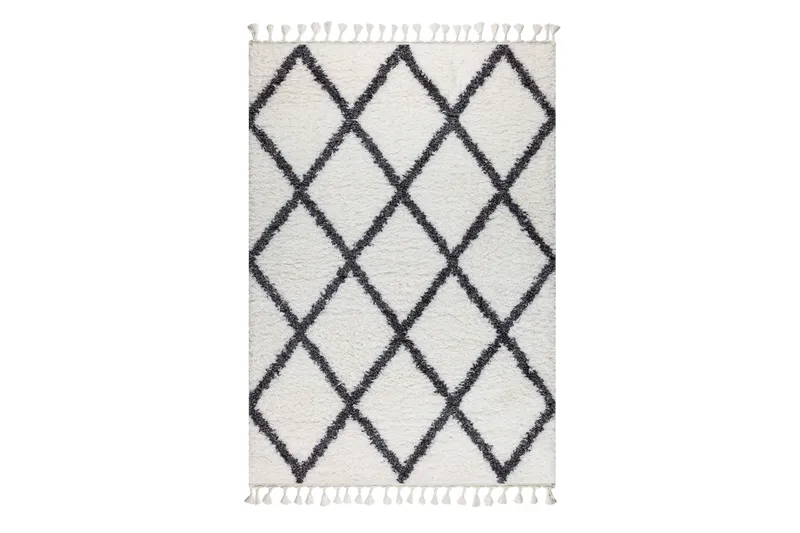 Nishiki Wiltonmatta 160x230 cm Rektangulär - Vit/Antracit - Textil & mattor - Matta - Modern matta - Friezematta