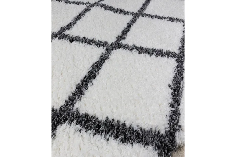 Nishiki Wiltonmatta 160x230 cm Rektangulär - Vit/Antracit - Textil & mattor - Matta - Modern matta - Friezematta