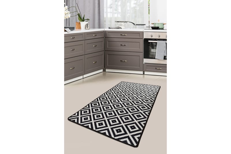 Entrematta Blackwhite 100x300 cm - Flerfärgad/Sammet - Textil & mattor - Matta - Modern matta - Gångmatta