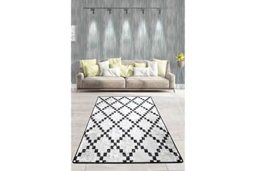 Entrematta Duglass 80x300 cm - Vit/Svart/Sammet - Textil & mattor - Matta - Modern matta - Gångmatta