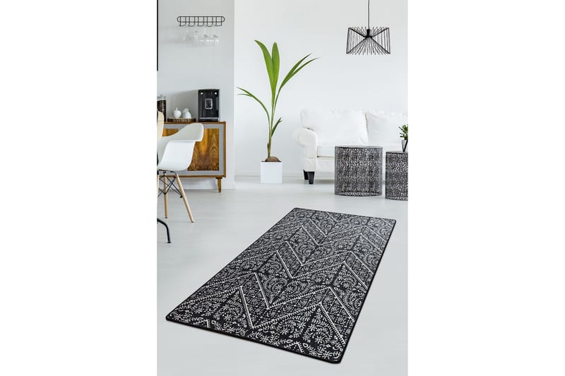 Entrematta Hemangie 80x300 cm - Svart/Sammet - Textil & mattor - Matta - Modern matta - Gångmatta