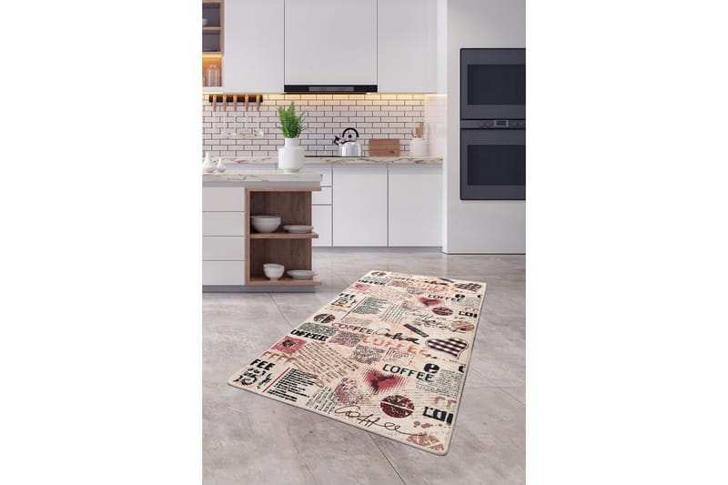 Entrematta Koffie 100x300 cm - Flerfärgad/Sammet - Textil & mattor - Matta - Modern matta - Gångmatta