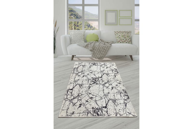 Entrematta Marmaru 80x300 cm - Vit/Sammet - Textil & mattor - Matta - Modern matta - Gångmatta