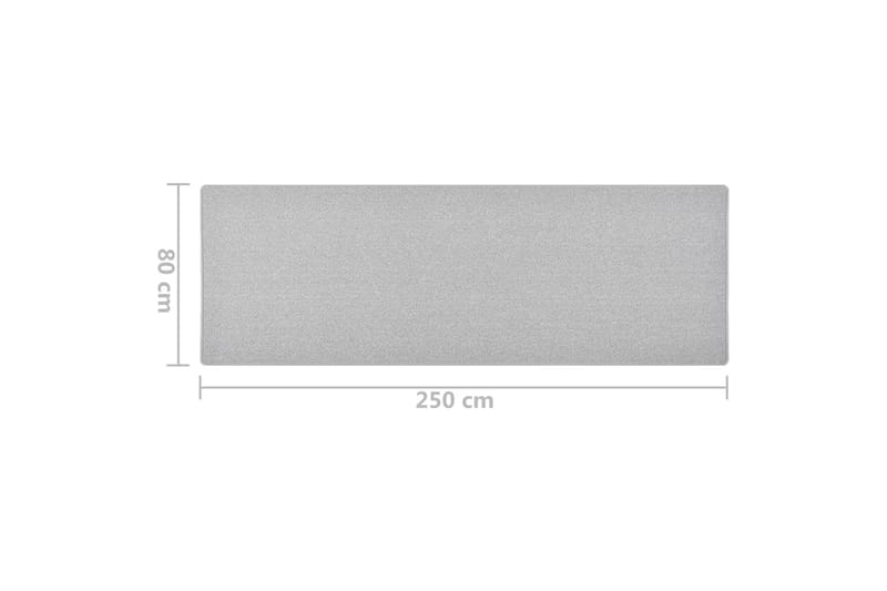 Gångmatta ljusgrå 80x250 cm - Grå - Gångmatta