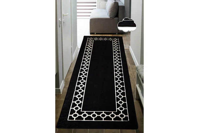 Jassu Gångmatta 80x200 cm Rektangulär, Svart