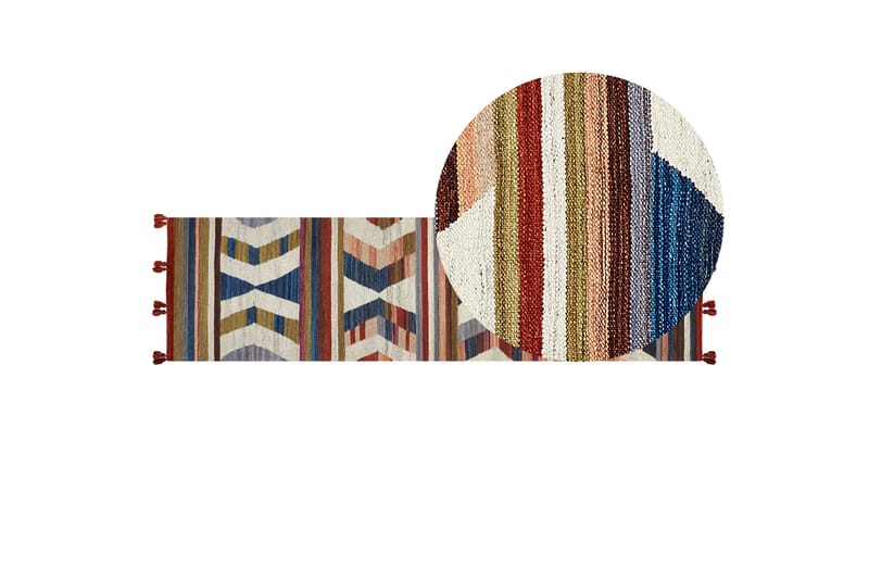 Gångmatta Mrgashat 80x300 cm - Blå - Textil & mattor - Matta - Modern matta - Ullmatta
