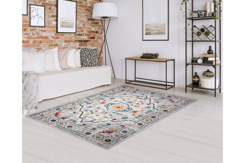 Gångmatta Vintage 100x200 Rektangulär - Vit/Grå - Textil & mattor - Matta - Modern matta - Gångmatta