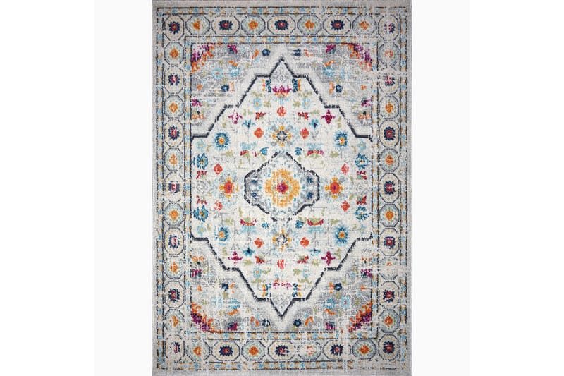 Gångmatta Vintage 100x200 Rektangulär - Vit/Grå - Textil & mattor - Matta - Modern matta - Gångmatta