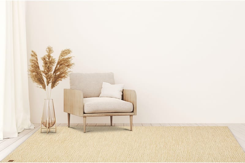 Gåsöga Ullmatta 140x200 cm Rektangulär - Gul - Textil & mattor - Matta - Modern matta - Ullmatta