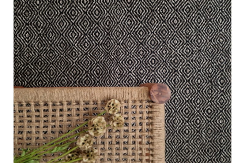 Gåsöga Ullmatta 160x230 cm Rektangulär - Svart/Vit - Textil & mattor - Matta - Modern matta - Ullmatta