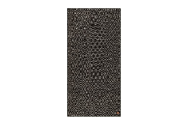 Gåsöga Ullmatta 75x200 cm Oval - Svart/Vit - Textil & mattor - Matta - Modern matta - Ullmatta