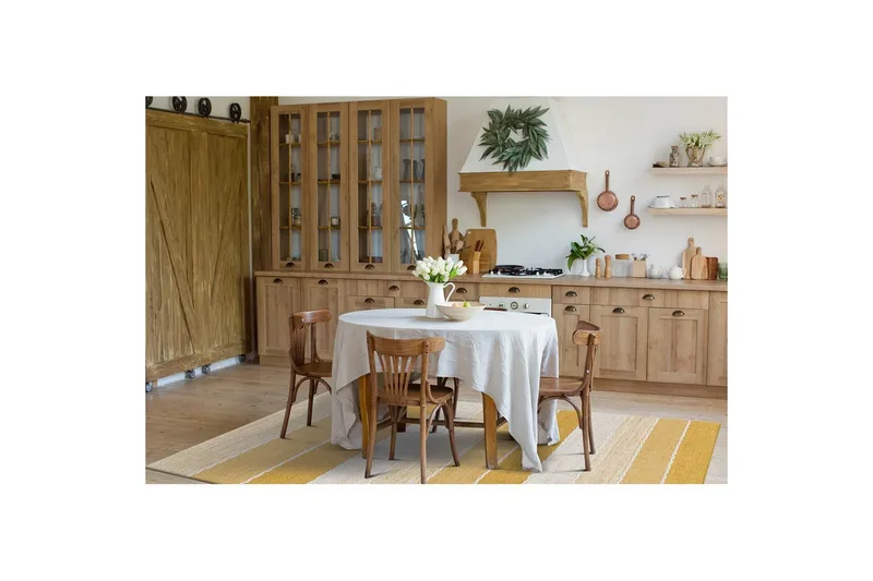 Garnmatta Båstad - 140x200 cm, Gul - Textil & mattor - Matta - Modern matta - Bomullsmatta