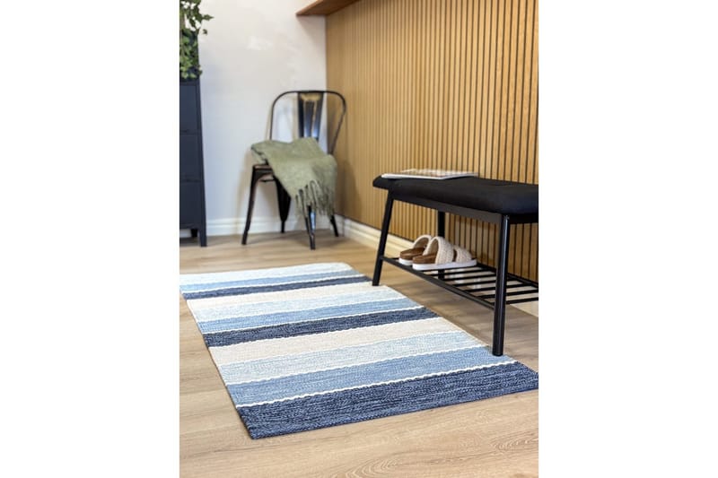 Garnmatta Båstad - 75x280 cm, Blå - Textil & mattor - Matta - Modern matta - Bomullsmatta
