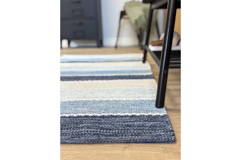 Garnmatta Båstad - 75x280 cm, Blå - Textil & mattor - Matta - Modern matta - Bomullsmatta