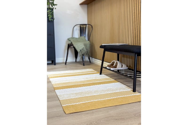 Garnmatta Båstad - 75x280 cm, Gul - Textil & mattor - Matta - Modern matta - Bomullsmatta