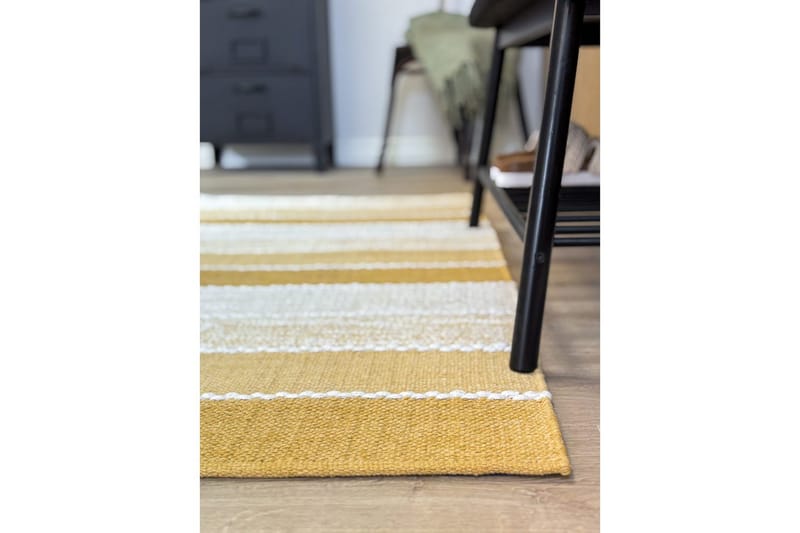 Garnmatta Båstad - 75x280 cm, Gul - Textil & mattor - Matta - Modern matta - Bomullsmatta