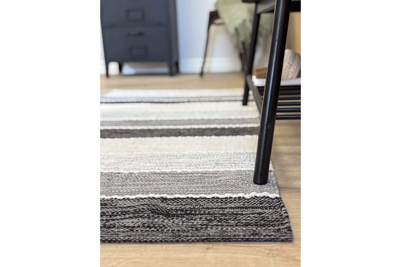 Garnmatta Båstad - 75x280 cm, Svart - Textil & mattor - Matta - Modern matta - Bomullsmatta