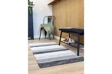 Garnmatta Båstad - 75x280 cm, Svart - Textil & mattor - Matta - Modern matta - Bomullsmatta