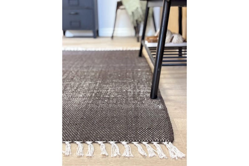 Garnmatta Line - 160x230 cm, Choklad - Textil & mattor - Matta - Modern matta - Bomullsmatta