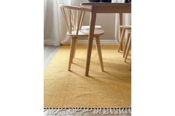 Garnmatta Line - 160x230 cm, Gul - Textil & mattor - Matta - Modern matta - Bomullsmatta