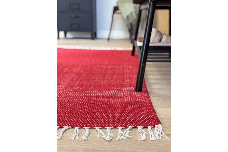 Garnmatta Line - 160x230 cm, Röd - Textil & mattor - Matta - Modern matta - Bomullsmatta