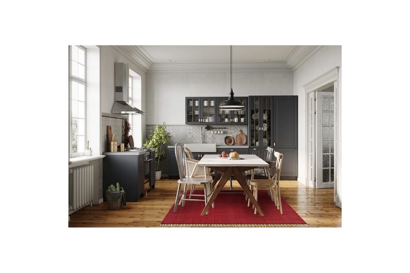 Garnmatta Line - 160x230 cm, Röd - Textil & mattor - Matta - Modern matta - Bomullsmatta