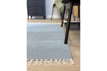 Garnmatta Line - 200x300 cm, Duvblå - Textil & mattor - Matta - Modern matta - Bomullsmatta
