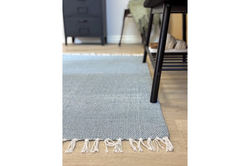 Garnmatta Line - 200x300 cm, Duvblå - Textil & mattor - Matta - Modern matta - Bomullsmatta