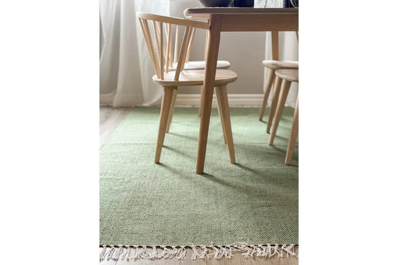 Garnmatta Line - 200x300 cm, Grön - Textil & mattor - Matta - Modern matta - Bomullsmatta