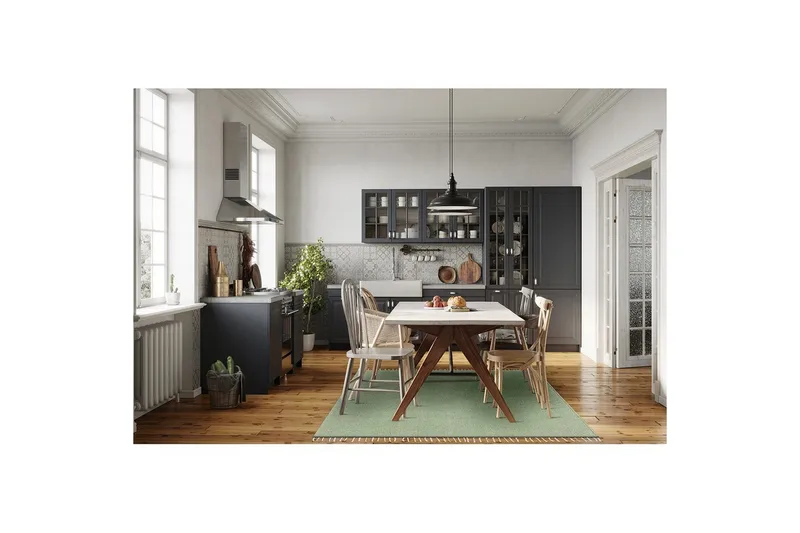 Garnmatta Line - 200x300 cm, Grön - Textil & mattor - Matta - Modern matta - Bomullsmatta