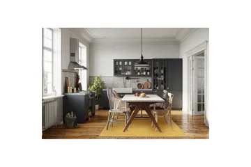 Garnmatta Line - 200x300 cm, Gul - Textil & mattor - Matta - Modern matta - Bomullsmatta