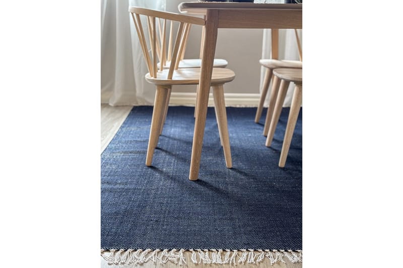 Garnmatta Line - 200x300 cm, Marinblå - Textil & mattor - Matta - Modern matta - Bomullsmatta