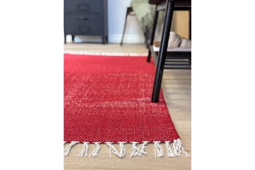 Garnmatta Line - 200x300 cm, Röd - Textil & mattor - Matta - Modern matta - Bomullsmatta